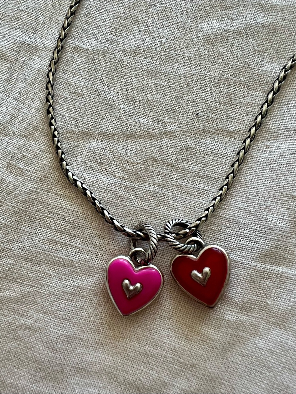 Two Brighton Heart Charms - B Mine & XOXO